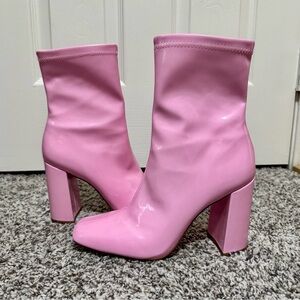 Steve Madden Pink Heeled Boots with Block Heel